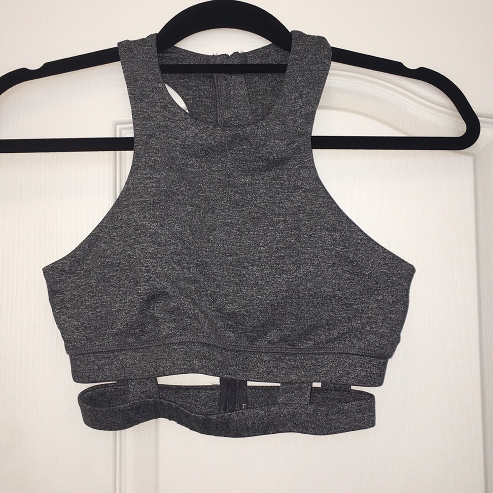 Forever 21 Heather Grey Caged Sports Bra